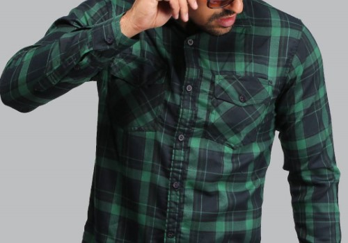 خرید پیراهن مردانه چهارخانه سبز مشکی + قیمت فروش استثنایی
